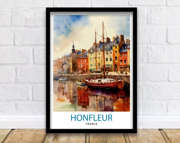 Honfleur France Travel Poster, European Wall Decor