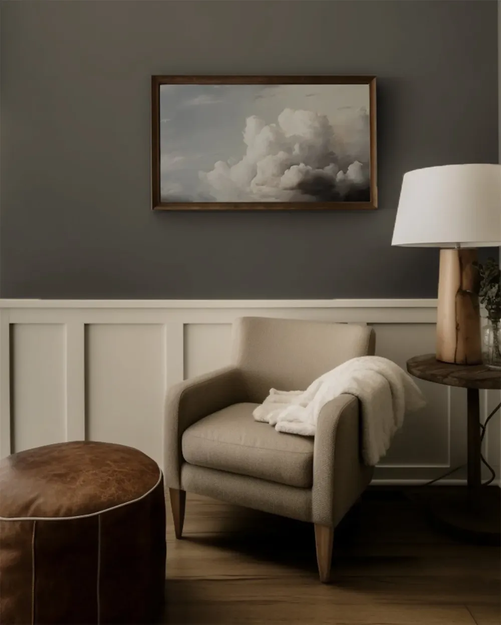 Clouds Vintage Style Neutral Art Print - Image 4