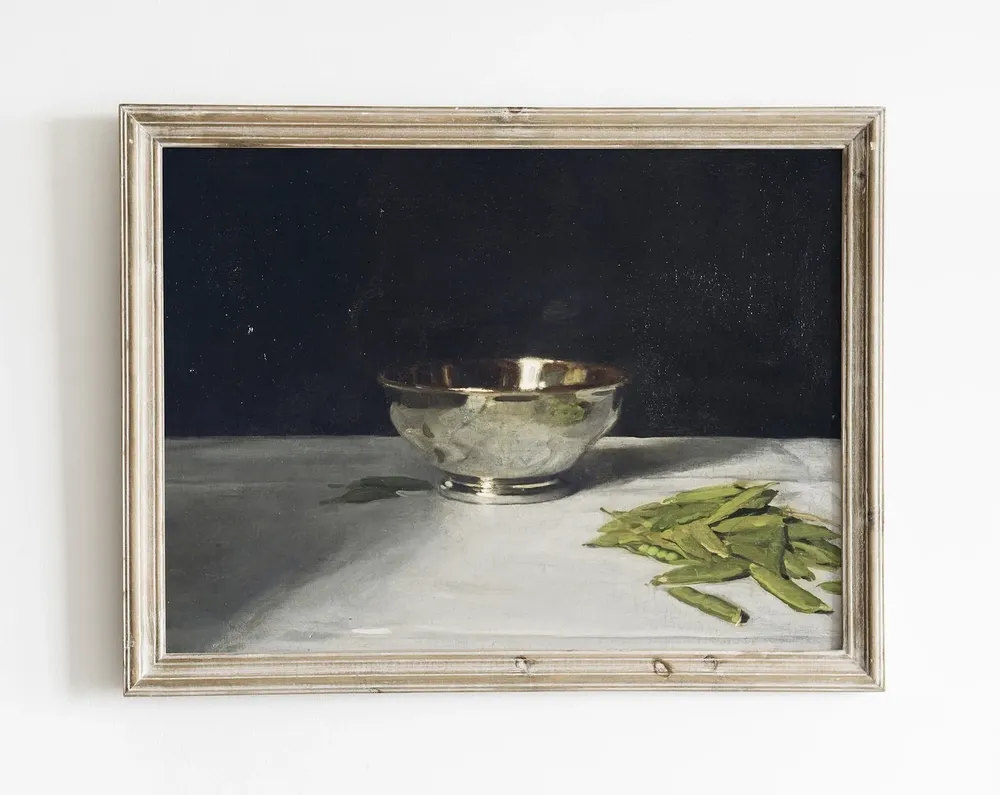 Vintage Still Life with Antique Bowl, Art Print