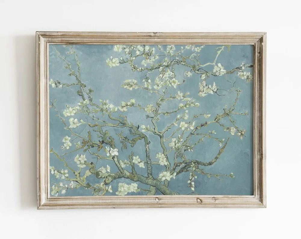 Van Gogh Blue Flower Blossom Oil Painting Art Print