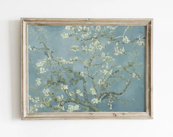 Van Gogh Blue Flower Blossom Oil Painting Art Print