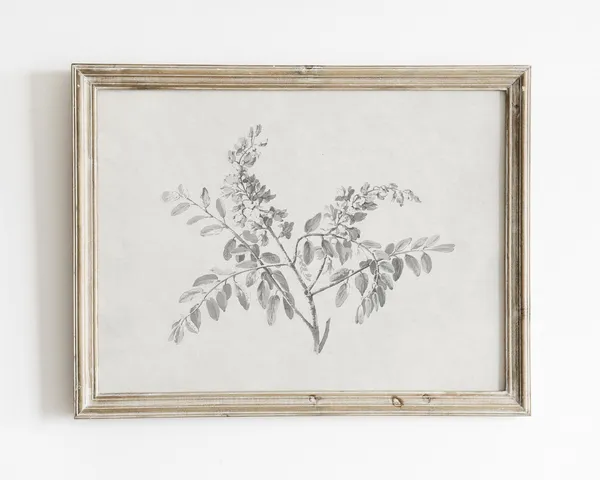 Minimalist Botanical Sketch Print, Vintage Nature Art Print