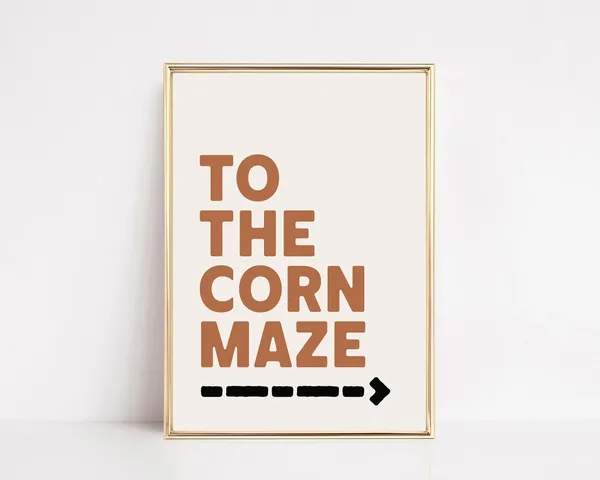 Fall Corn Maze Sign Art Print, Autumn Decor