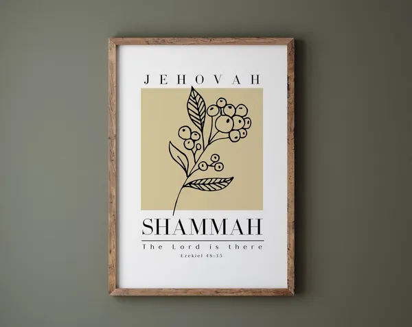 Jehovah Shammah Ezekiel 48:35 Minimalist Art Print