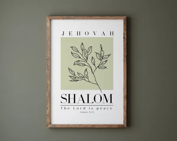 Shalom Judges 6:24 Minimalist Bible Verse Art Print