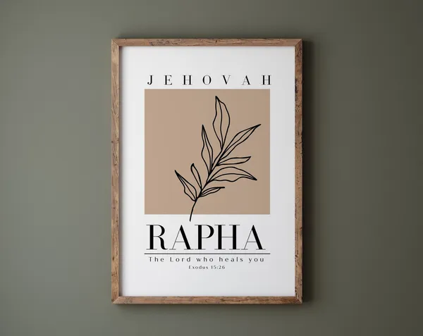 Jehovah Rapha Minimalist Bible Verse Art Print