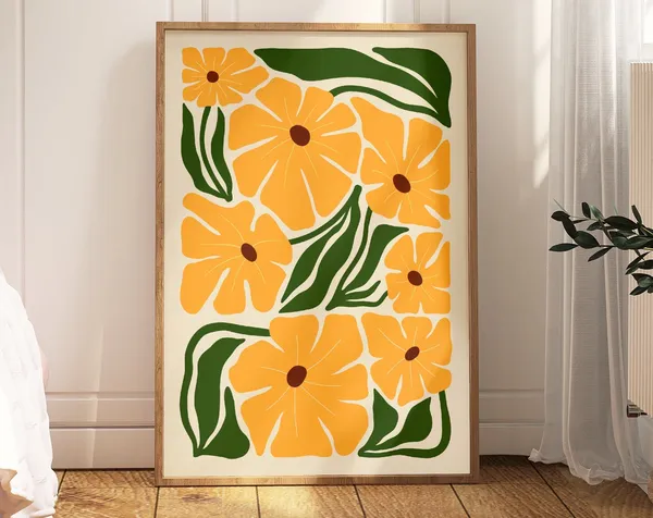Abstract Flower Boho Botanical Gallery Wall Art Print