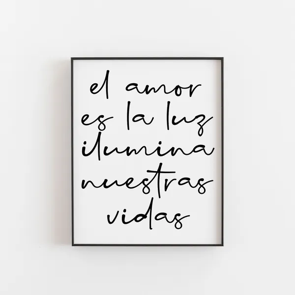 Spanish Love Quote Art Print, Inspirational Home Decor