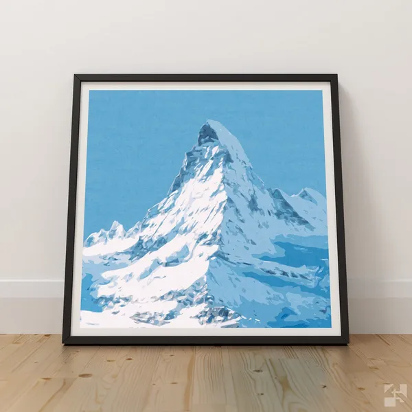 Matterhorn Alps Art Print, Swiss Mountain Peak