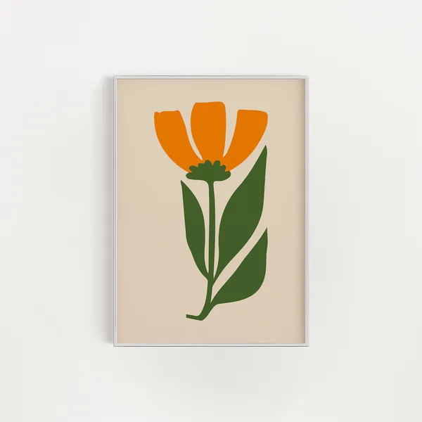 Abstract Botanical Flowers Art Print, Colorful Floral