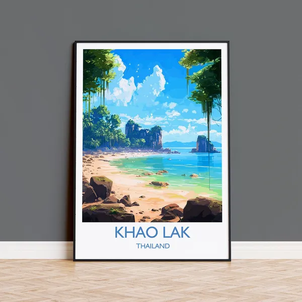 Khao Lak Travel Poster, Thailand Place Print