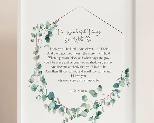 The Wonderful Things You Will Be, Nursery Art Print