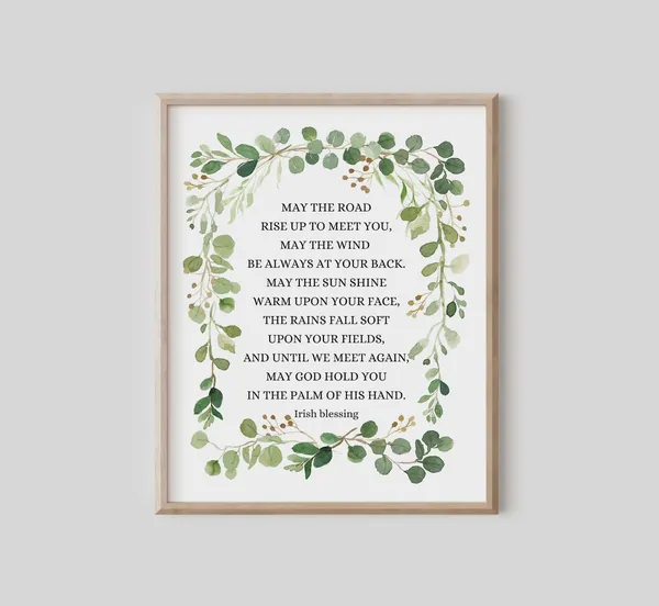 Irish Blessing Prayer Watercolor Art Print