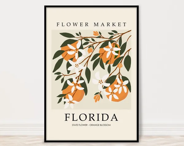 Florida Orange Blossom Flower Market Art Print