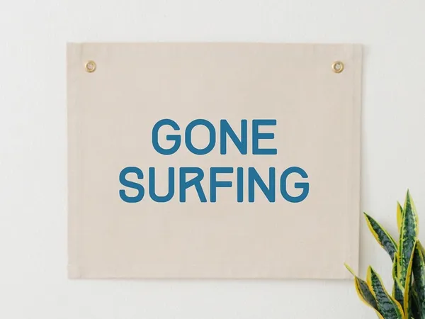 Gone Surfing Wall Banner, Surf Nursery Decor