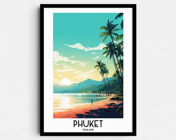 Phuket Travel Poster, Thailand Home Decor Prints