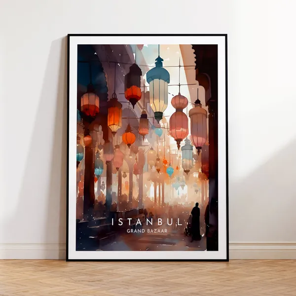 Istanbul Travel Poster, Grand Bazaar Turkey