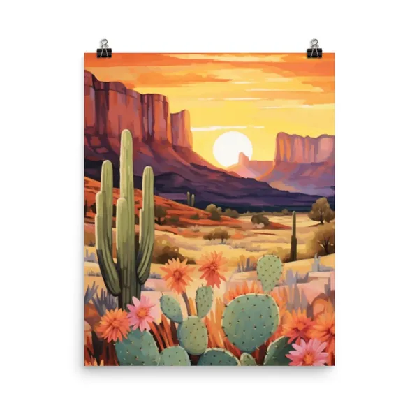 Zion National Park Watercolor Art Print, Utah Travel Poster