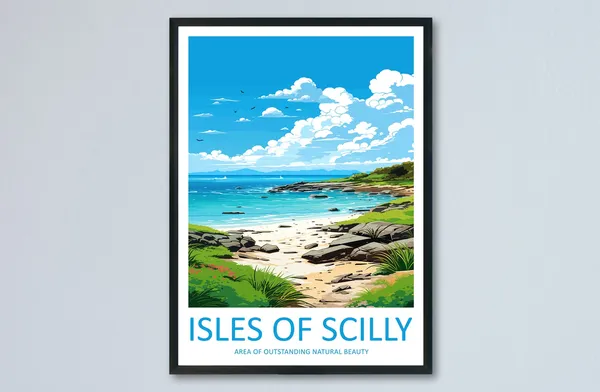 Isles Of Scilly Travel Poster, AONB Wall Art