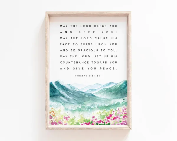 May The Lord Bless You And Keep You Bible Verse Art Print