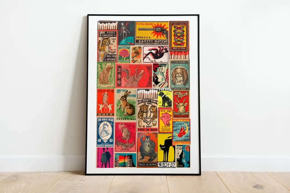 Vintage Matchbox Collage - Retro Art - Image 4