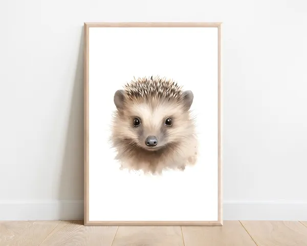 Hedgehog Nursery Animal Print, Woodland Decor