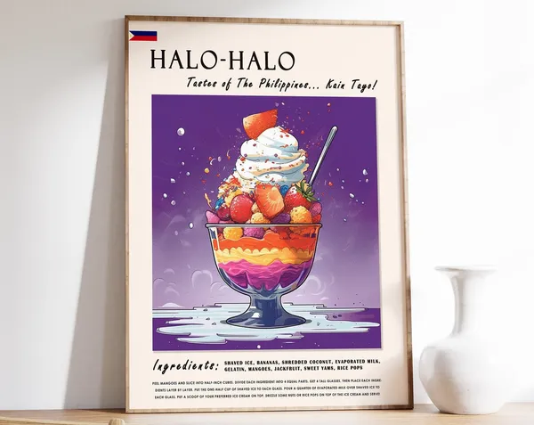 Halo-Halo Filipino Food Poster, Kitchen Decor