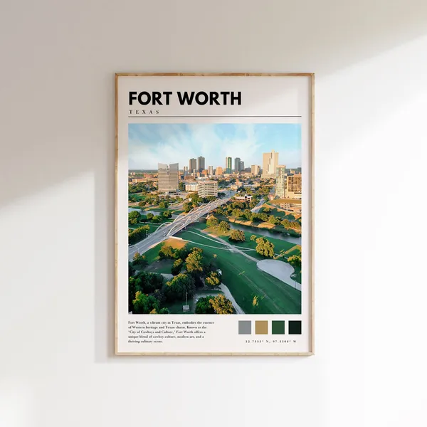 Fort Worth Texas Travel Poster, City Wall Art