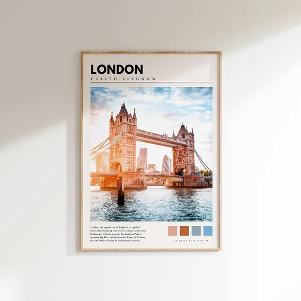 London Tower Bridge, UK Photo Travel Poster Print