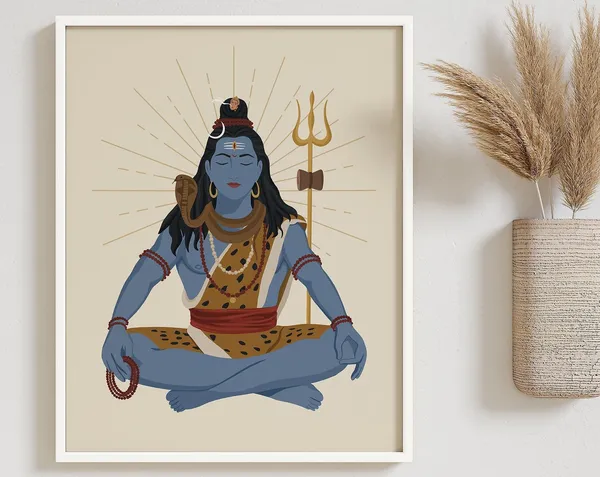 Lord Shiva Art Print, Hindu Spiritual Wall Art