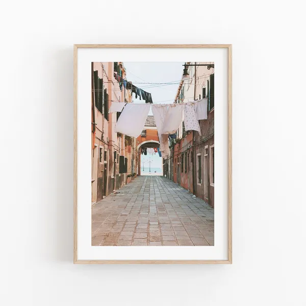 Venice Canal Travel Poster, Italy Living Room Decor