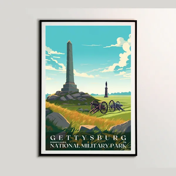 Gettysburg National Military Park Retro Travel Poster