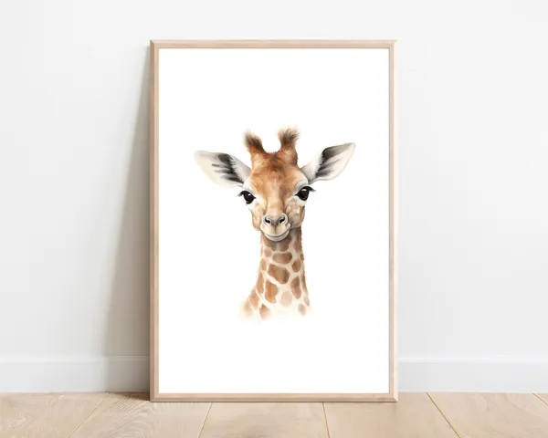 Giraffe Nursery Art Print, Safari Animal Decor