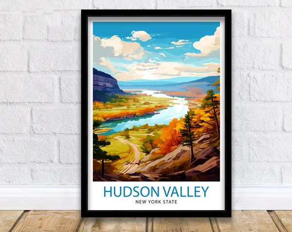 Hudson Valley New York Travel Poster, Upstate New York