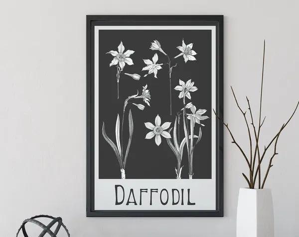 Art Nouveau Daffodils Vintage Poster Print