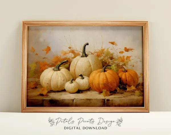 Pumpkin Still Life Wall Art Print
