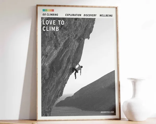 Climbing Adventure Poster, Outdoor Wall Art Print