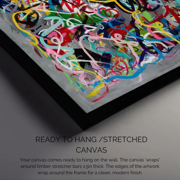 Colorful Abstract Modern Painting, Living Room Art Print