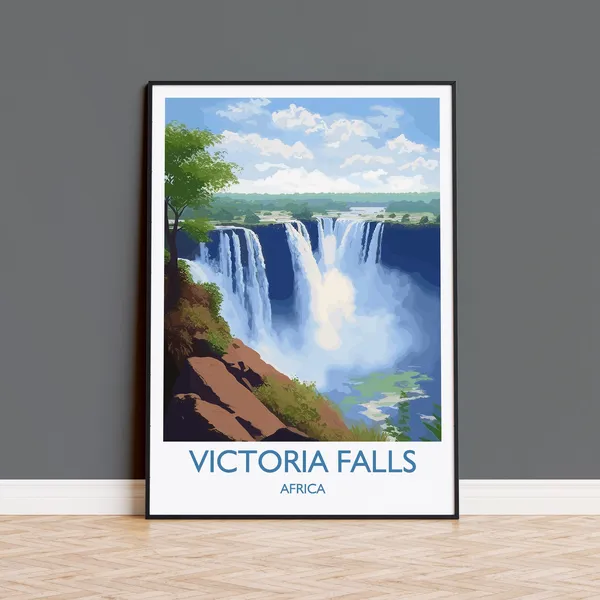 Victoria Falls Zimbabwe Africa Travel Poster
