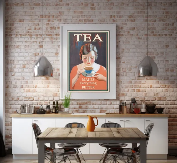Tea Makes Everything Better Vintage Poster Print