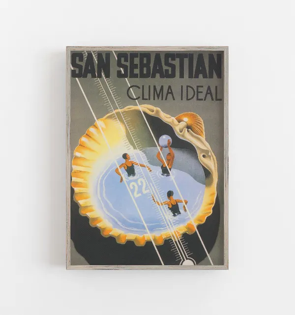 San Sebastian Spain Vintage Travel Poster, Whimsical