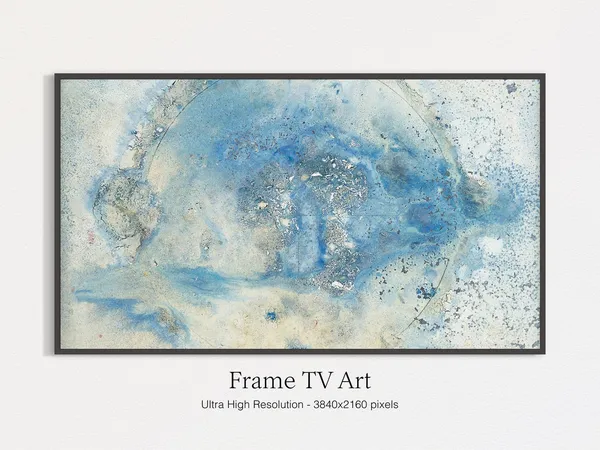 Abstract Oil Painting Art Print, Frame TV Style