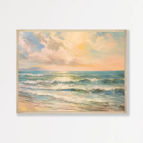 Seascape Oil Painting Retro Aesthetic Art Print