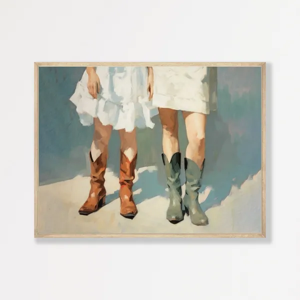Cowgirl Boots Retro Western Country Art Print