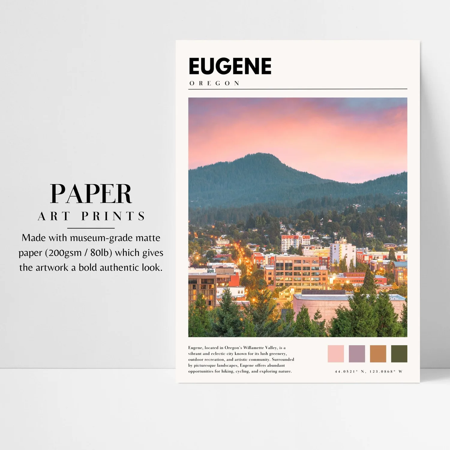 Eugene Oregon Travel Poster - Image 3