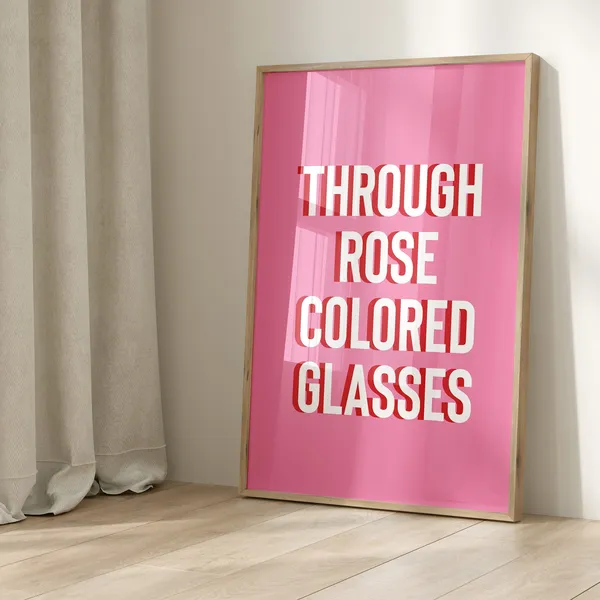 Through Rose Colored Glasses Retro Art Print