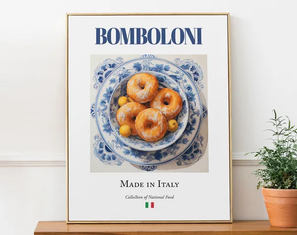Bomboloni on Maiolica Tile Plate, Italian Poster Print