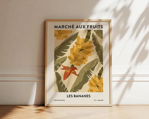 Bananas Fruit Market Abstract Botanical Art Print