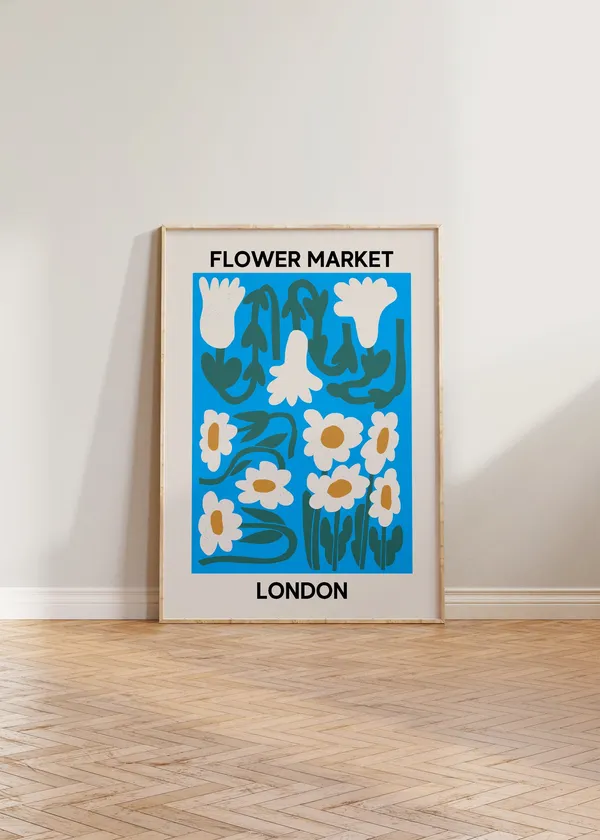 Flower Market Print Poster, Floral London Art Print