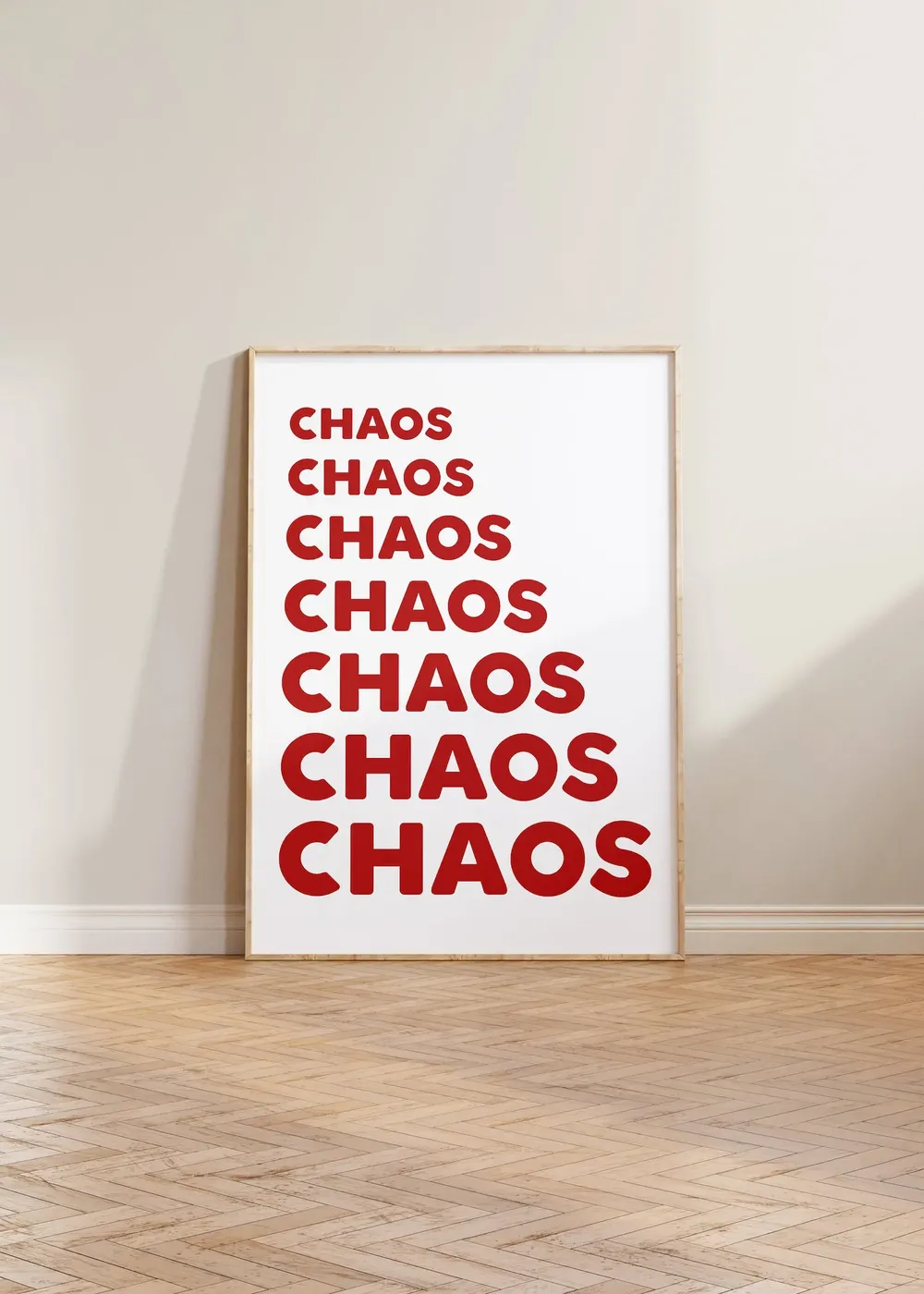 Chaos Bold Typography Bedroom Wall Art Print